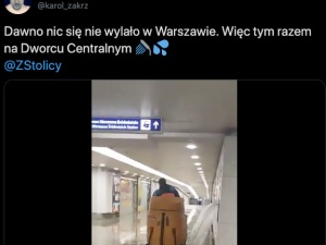 [video] ] „Dawno nic nie wylało”. Kolejna awaria w Warszawie? Szokujący film z Dworca Centralnego
