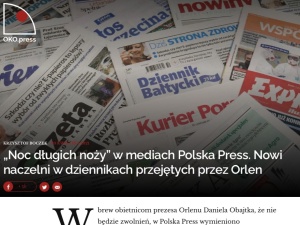 Zmiany redaktorów naczelnych w Polska Press OKO.press porównuje do „Nocy długich noży” z czasów Hitlera