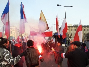 Varsovie: Des français à la marche de l'indépendance polonaise