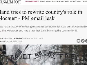 Polska nie chce brać odpowiedzialności za zbrodnie Holokaustu. Jerusalem Post atakuje Polskę w oparciu o artykuł GW