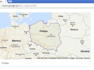 Na mapie Polski Google przyłączyło spora połać kraju do Obwodu Kaliningradzkiego. Hm...