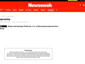 Newsweek przeprasza Piotra Dudę po 3-letnim procesie. Ale jak? Żenujące