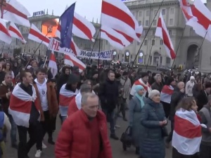 [video] Białoruś. Demonstracje przeciw dalszej integracji z Rosją: "Unia z Rosją oznacza wojnę i biedę"