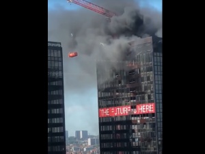 [video] Płonie wieżowiec World Trade Center w Brukseli