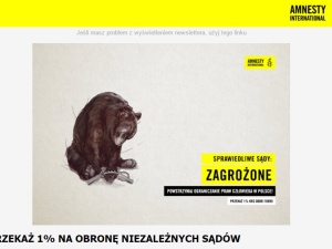 Amnesty International namawia do przekazania 1 procent podatku na zwalczanie porządku prawnego w Polsce?