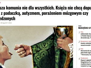 "Wyborcza" atakuje Kościół: "Księża nie chcą dopuszczać do pierwszej komunii dzieci z autyzmem, padaczką"
