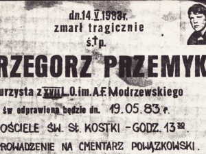 Dziś 36. rocznica śmierci Grzegorza Przemyka z rąk milicji