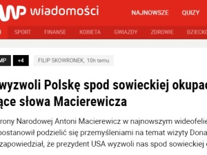 Wirtualna Polska atakuje Antoniego Macierewicza zmyśloną wypowiedzią