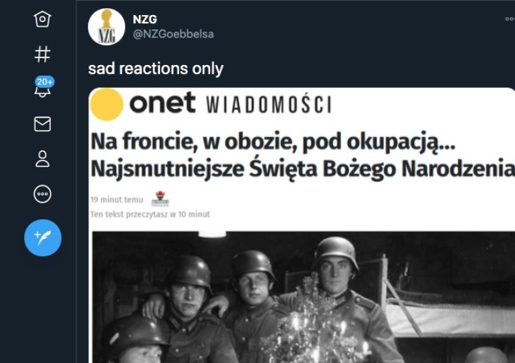 Niewiarygodne! Onet obrazuje materiał o smutnych wojennych świętach zdjęciem żołnierzy Wehrmachtu