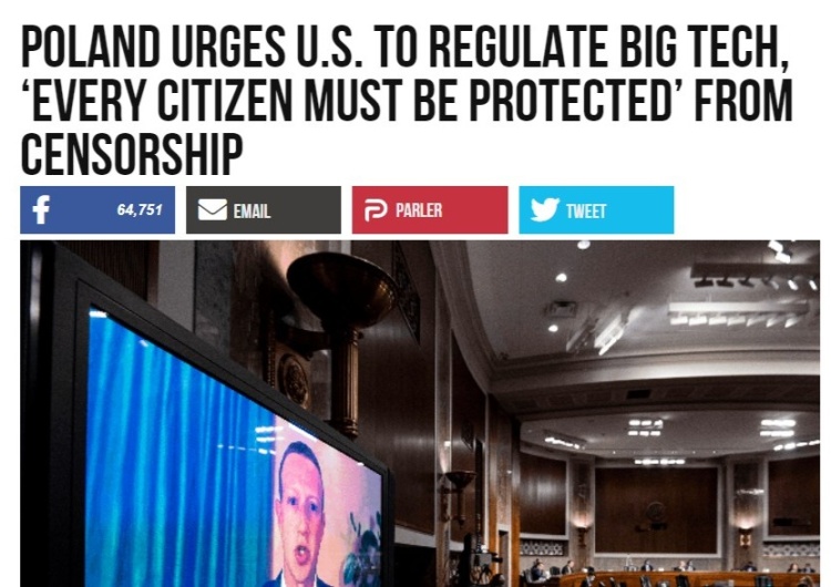Breitbart.com Amerykańskie media o polskiej ustawie o ochronie wolności słowa w sieci. Trump Jr. podaje dalej