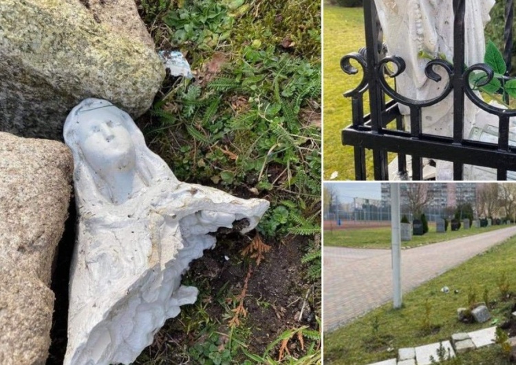 Zniszczona figura Matki Boskiej w Koszalinie W Koszalinie urwano głowę figurze Matki Boskiej