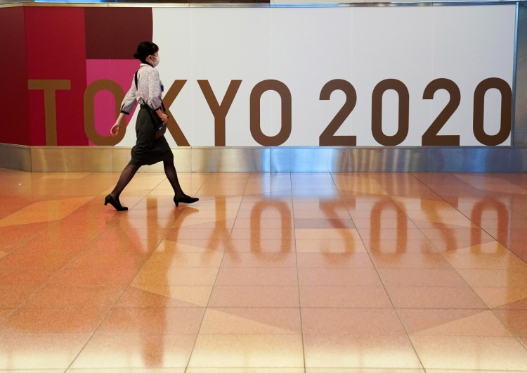 Dekoracja z okazji Igrzysk Olimpijskich Tokio 2020, na lotnisku w Tokio. Jest decyzja organizatorów. Igrzyska Olimpijskie w Tokio bez kibiców
