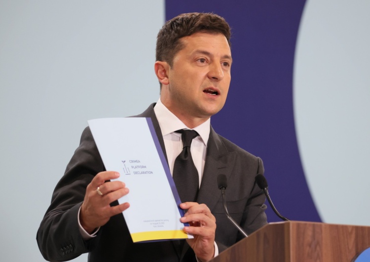 Prezydent Ukrainy Wołodymyr Zełenski Zełenski dziękuje Dudzie.
