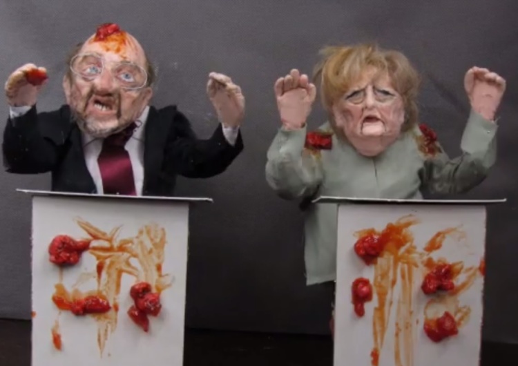  [video] Nowa animacja [!] Barbary Pieli: Pomidorowa debata Merkel i Shulza