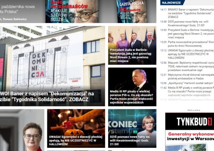  "Mocna odpowiedź Tygodnika Solidarność". Media komentują banner "Dekomunizacja" na siedzibie TS
