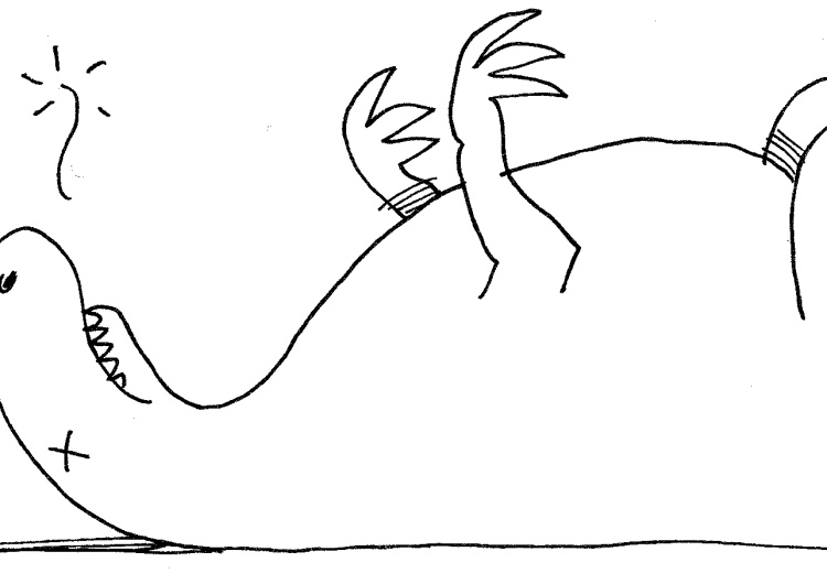  [Kliknij aby zobaczyć całość] Nowy rysunek Krysztopy: "W końcu dlaczego wyginęły dinozaury?"