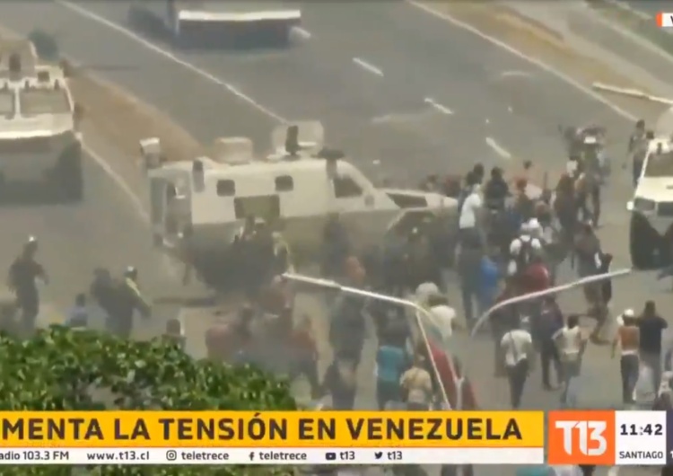  [video] Dramatyczne sceny w Wenezueli. Wojskowe pojazdy rozjeżdżają protestujących