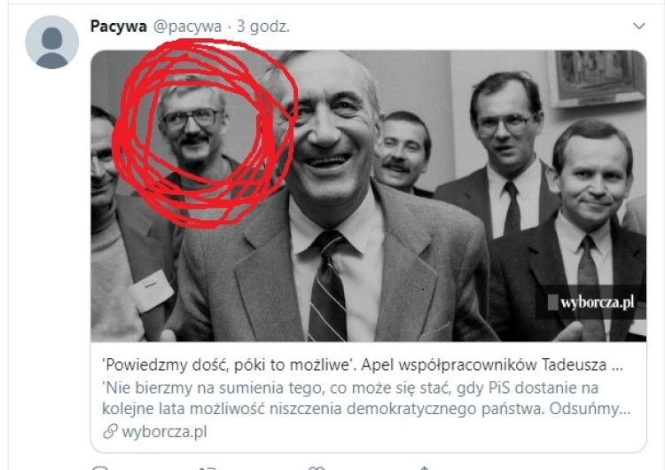  GW: "Apel współpracowników Tadeusza Mazowieckiego o udział w wyborach". A na zdjęciu TW "Ketman"