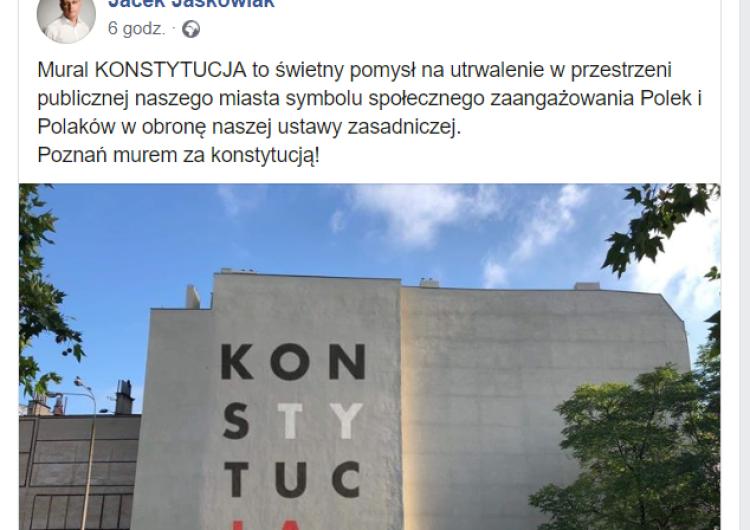  Polityka na ulicach. Obywatele RP w centrum Poznania szykują wielki mural z napisem "Konstytucja"
