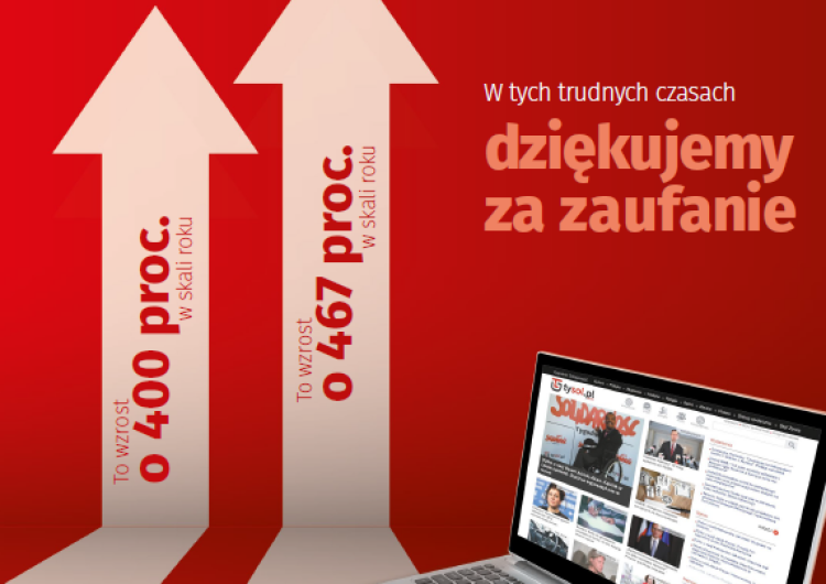  Dziękujemy za zaufanie. Liczba użytkowników Tysol.pl wzrosła o 467 proc.!