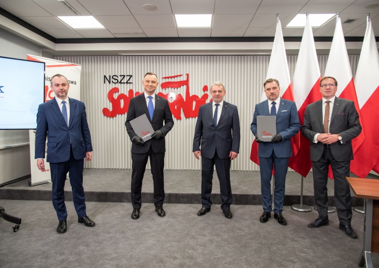  [Fotorelacja] Porozumienie programowe między Prezydentem Andrzejem Dudą a Solidarnością