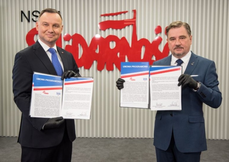 Znamy pełną treść umowy programowej zawartej pomiędzy NSZZ Solidarność a Prezydentem RP Andrzejem Dudą