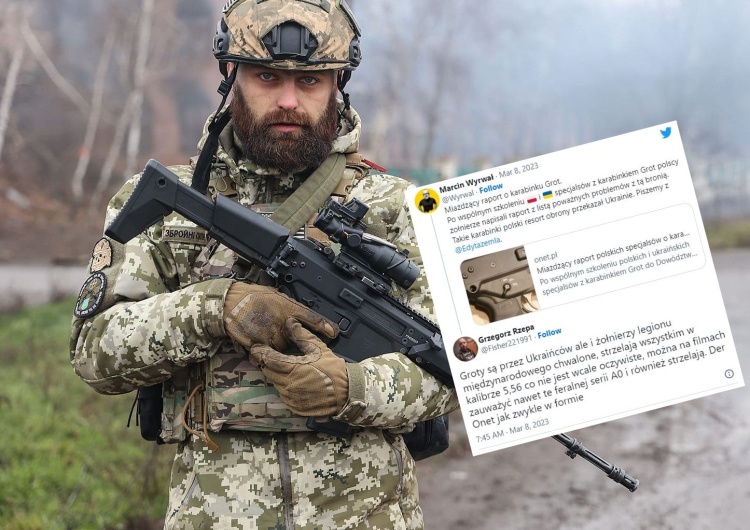 Ukraiński żołnierz z karabinkiem Grot Nowy atak Onetu na karabinek Grot. Mocna odpowiedź internautów