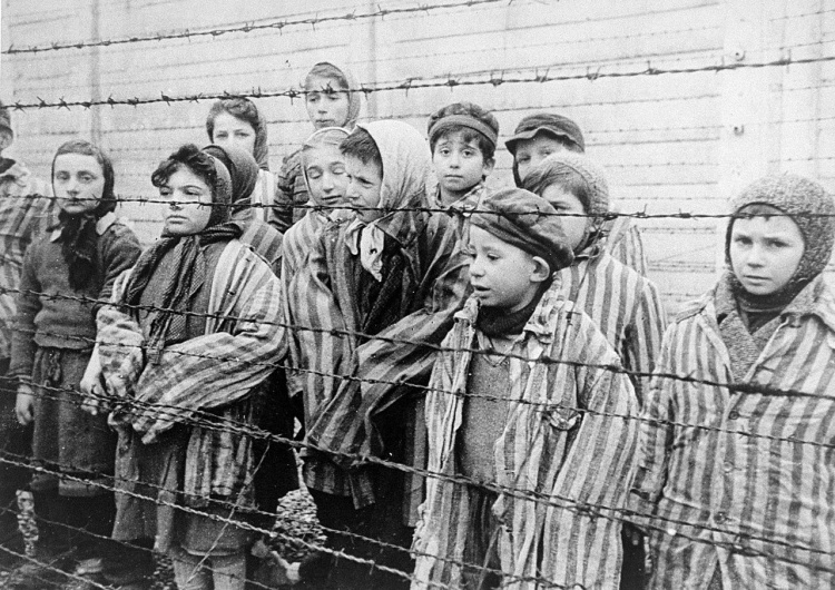 Dzieci w Auschwitz. Kadr z sowieckiego filmu dokumentującego 