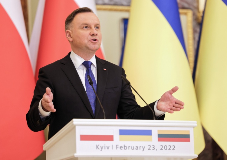 Andrzej Duda Prezydent Andrzej Duda w Kijowie. Wystosował apel do Władimira Putina