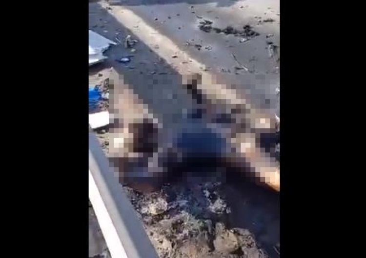  [VIDEO 18+] Ukraiński MON publikuje wstrząsające nagranie spalonych zwłok rosyjskich żołnierzy. 