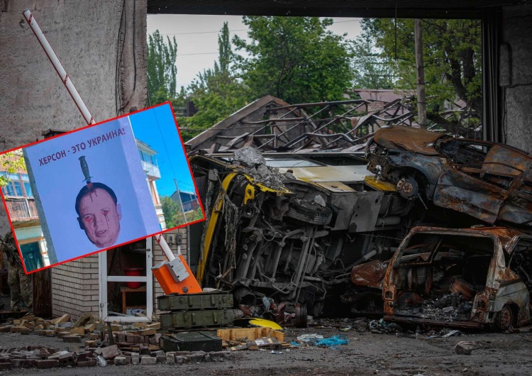  „Idziemy po Ciebie”. Ukraińcy rozwiesili w okupowanym Chersoniu plakaty z jego twarzą [FOTO]