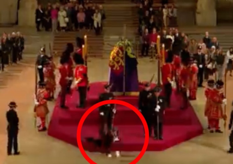  Królewski strażnik zemdlał przy trumnie Elżbiety II. Stacje telewizyjne przerwały transmisję [WIDEO]