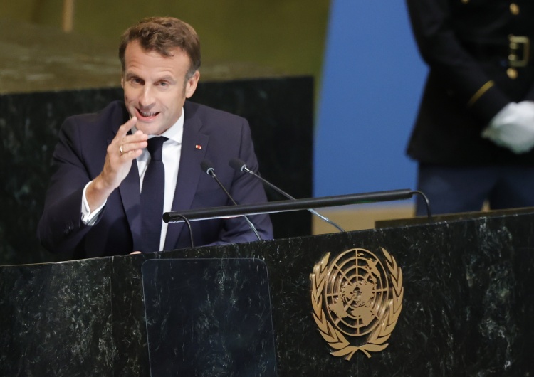 Prezydent Francji Emmanuel Macron na Zgromadzeniu Ogólnym ONZ w Nowym Jorku 