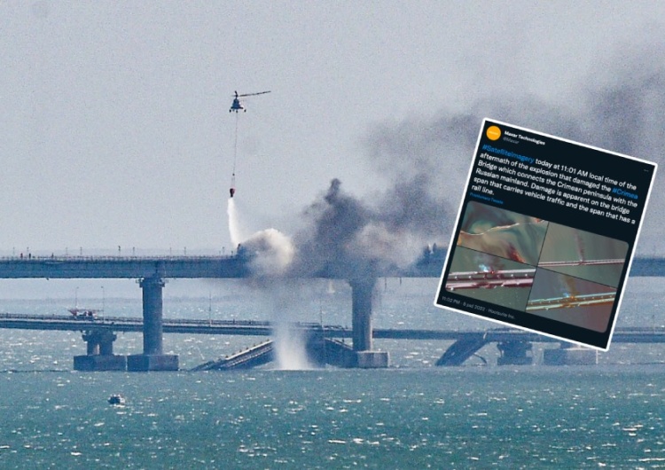  Zniszczenia po eksplozji na Moście Krymskim. Amerykanie publikują zdjęcia satelitarne [FOTO]