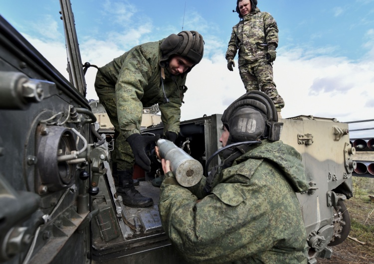 Rosyjscy poborowi na szkoleniu wojskowym  