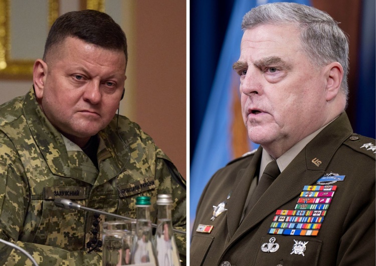 Generałowie Wałerij Załużny i Mark Milley AP: W Polsce odbyło się ważne spotkanie dowódców armii USA i Ukrainy