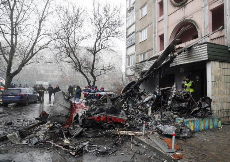 miejsce katastrofy  Katastrofa śmigłowca na Ukrainie. Prezydent Zełenski zlecił śledztwo