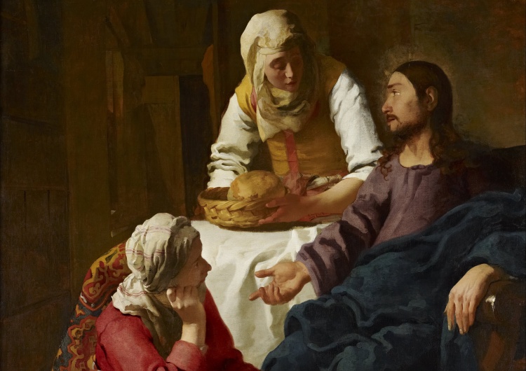 Chrystus w domu Marty i Marii, Jan Vermeer Ewangelia na XVI Niedzielę Zwykłą z komentarzem [video]