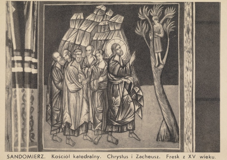 Chrystus i Zacheusz: fresk z XV wieku. Sandomierz Ewangelia na XXXI Niedzielę Zwykłą z komentarzem [video]