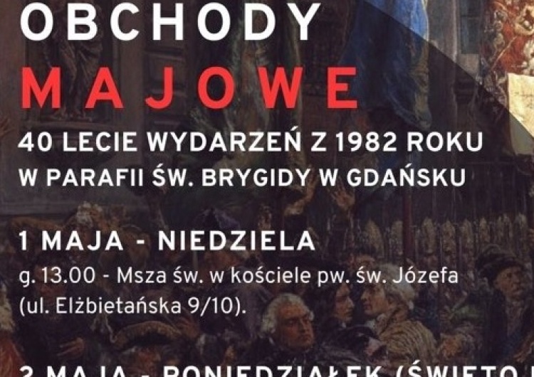  Obchody majowe w Bazylice św. Brygidy w Gdańsku. Msze, koncerty i odsłonięcie tablicy w 40-lecie wydarzeń z 1982 roku